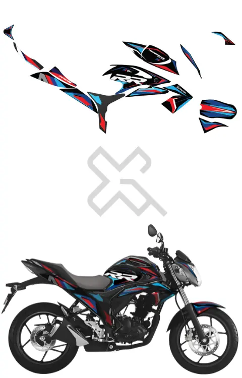 RR Edition Full Body Sticker Compatible with Gixxer 150 Naked | Made in Premium Gloss Vinyl with FPF (Fade Protection Film), Waterproof, Precut Sticker, Pack of 1